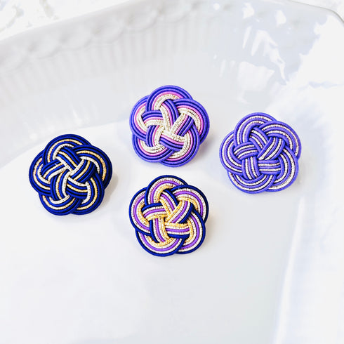 梅結びのブローチ・パープル系