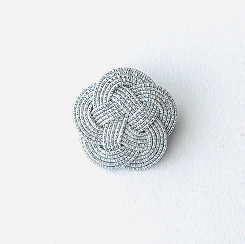 梅結びのブローチ・ラメ無地