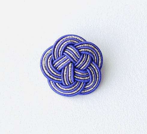 梅結びのブローチ・パープル系