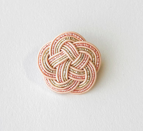 梅結びのブローチ・ピンク系