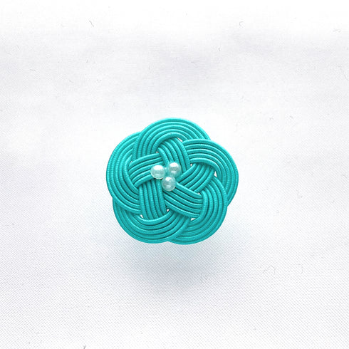 パール付梅結びのブローチ