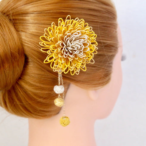 万寿菊のコサージュ/かんざし