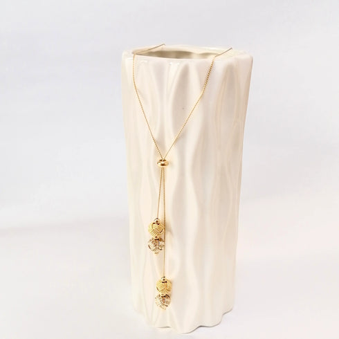 玉結びY字ロングネックレス