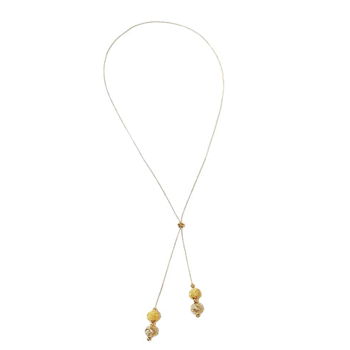 玉結びY字ロングネックレス