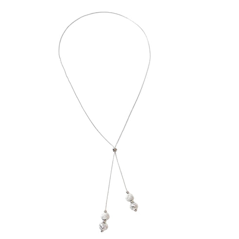 玉結びY字ロングネックレス