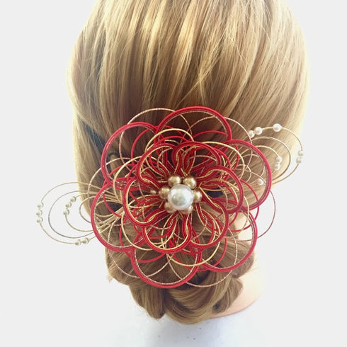 ピオニーのコサージュ・かんざし