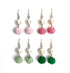パール付き玉結びピアス/イヤリング【ピンク・グリーン系】