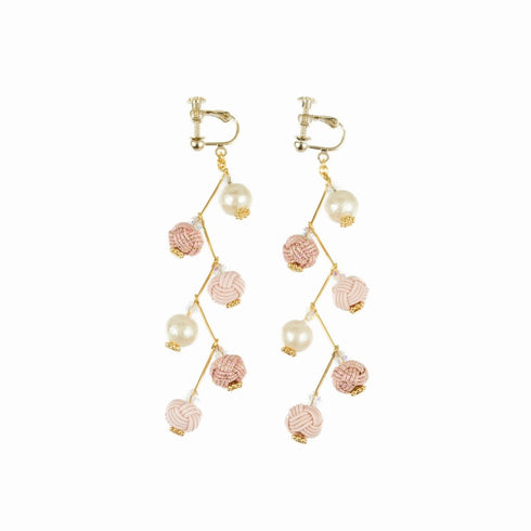 ジグザグ玉結びピアス/イヤリング